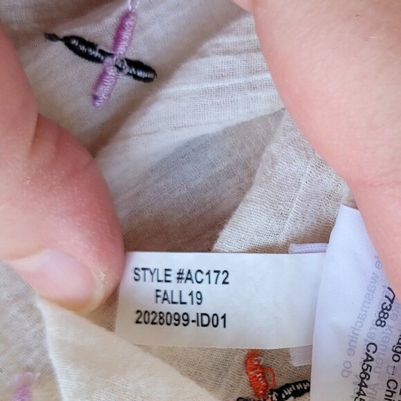 Madewell Embroidered Cotton Blouse Large - Picture 14 of 14